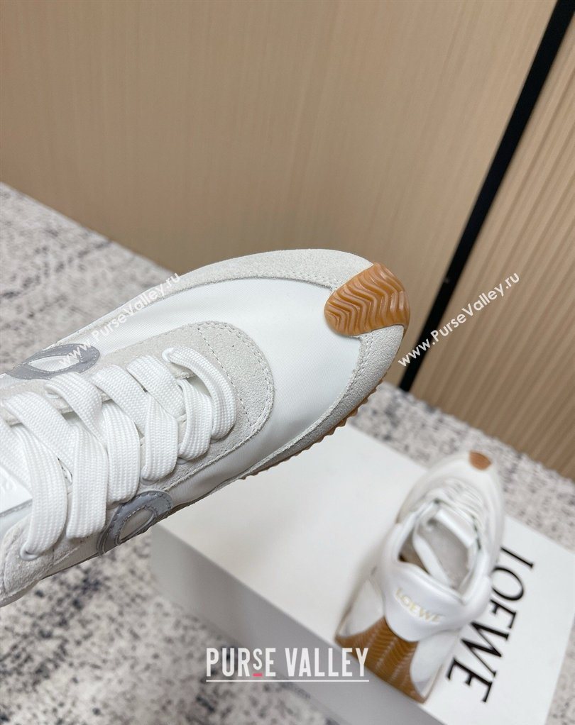 Loewe Flow Runner Sneakers in Nylon and Suede White/Grey 34 2026 0226 (MD-260226044)