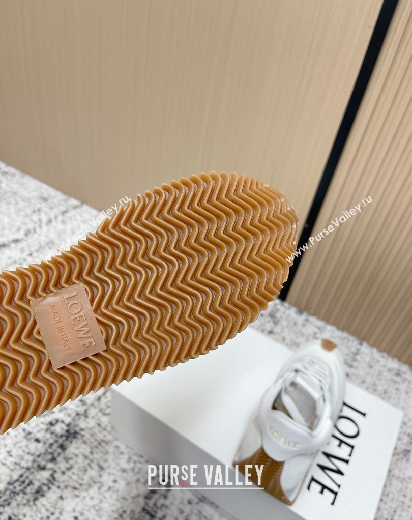 Loewe Flow Runner Sneakers in Nylon and Suede White/Grey 34 2026 0226 (MD-260226044)