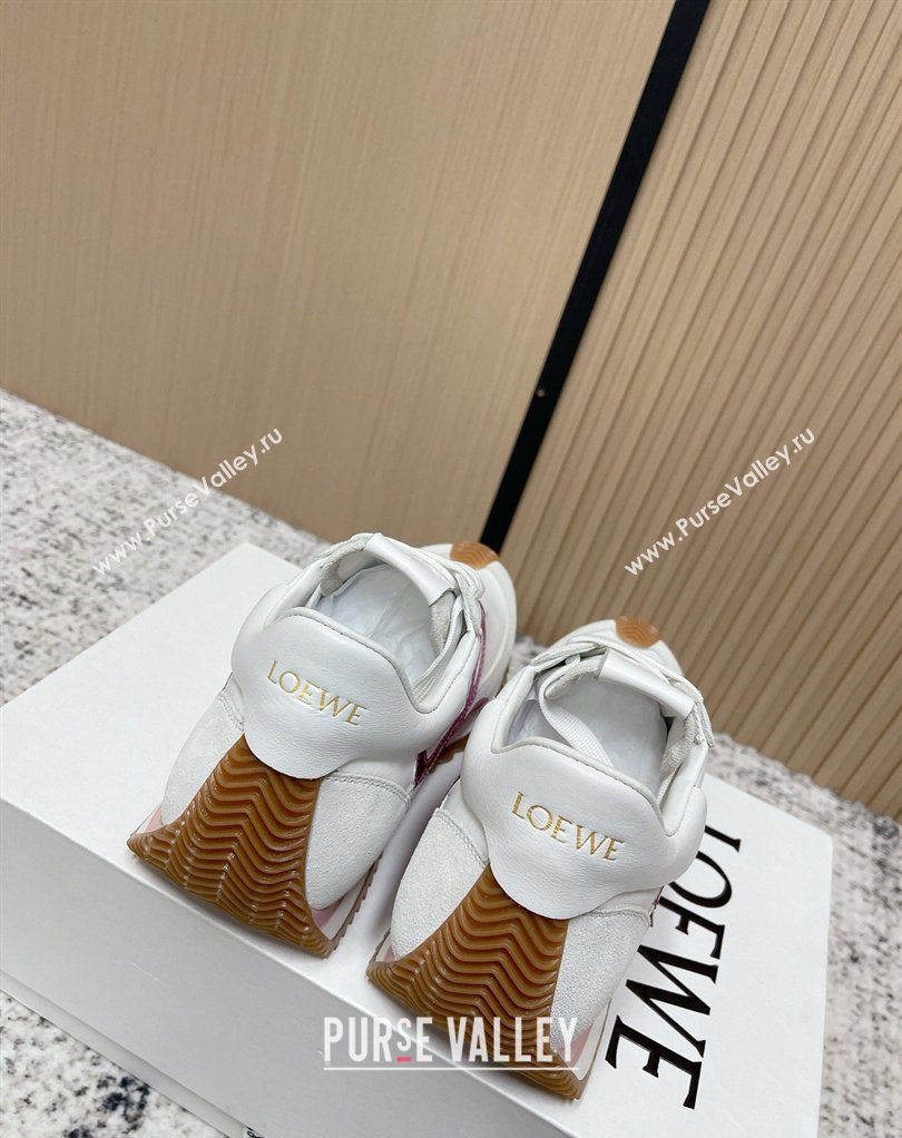 Loewe Flow Runner Sneakers in Nylon and Suede White/Purple 2026 0226 (MD-260226045)
