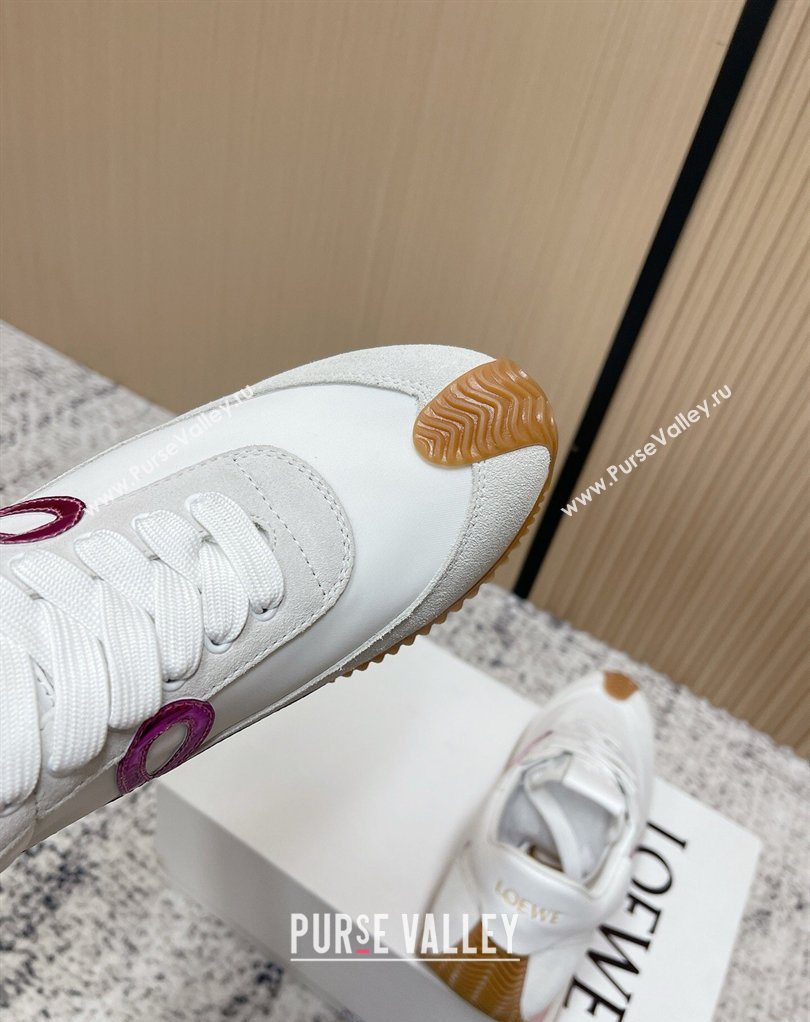 Loewe Flow Runner Sneakers in Nylon and Suede White/Purple 2026 0226 (MD-260226045)