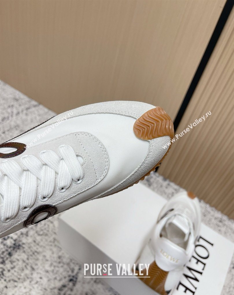 Loewe Flow Runner Sneakers in Nylon and Suede White/Multicolor 2026 0226 (MD-260226046)