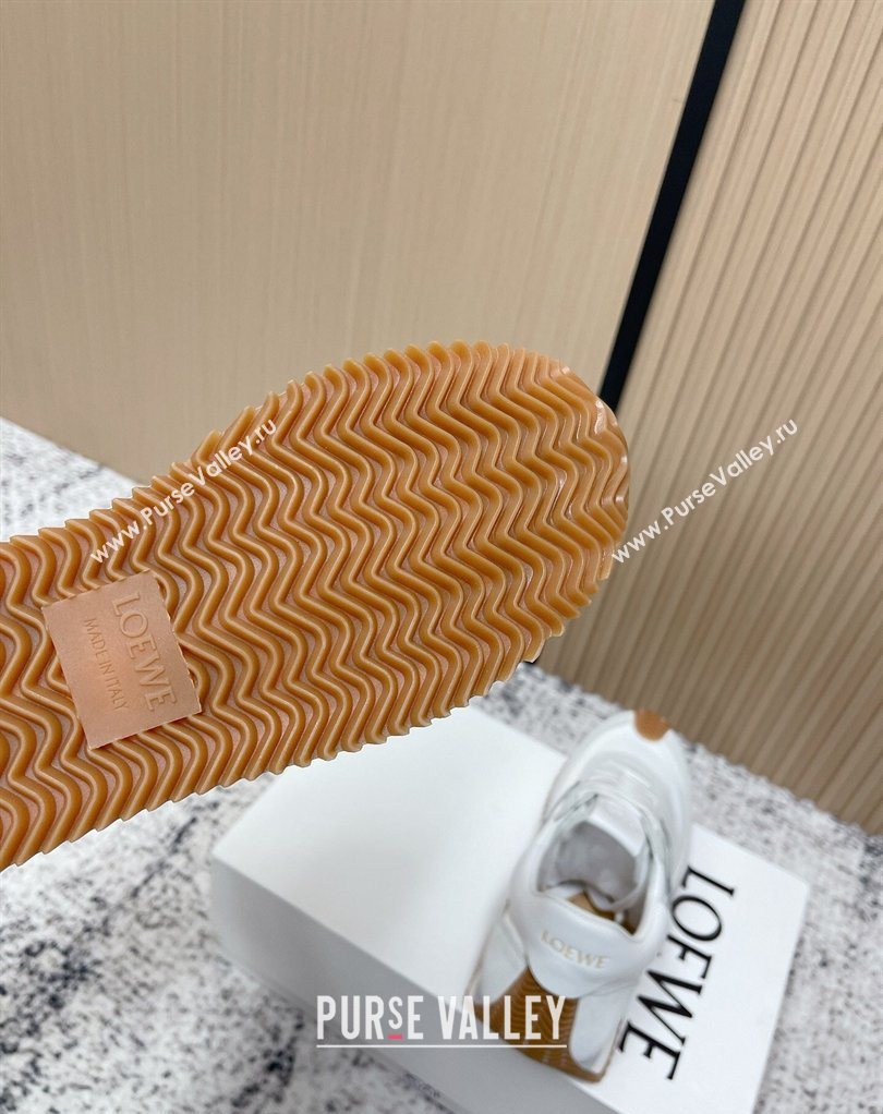 Loewe Flow Runner Sneakers in Nylon and Suede White/Grey 40 2026 0226 (MD-260226050)