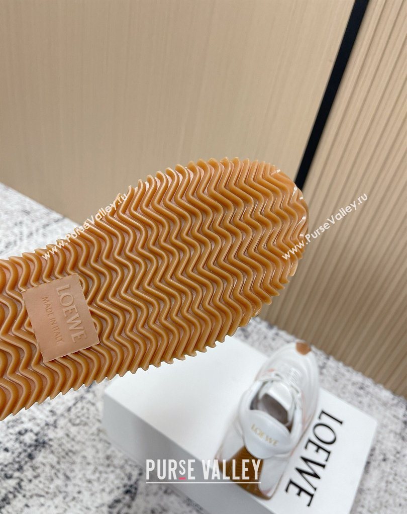 Loewe Flow Runner Sneakers in Nylon and Suede White/Pink 2026 0226 (MD-260226051)