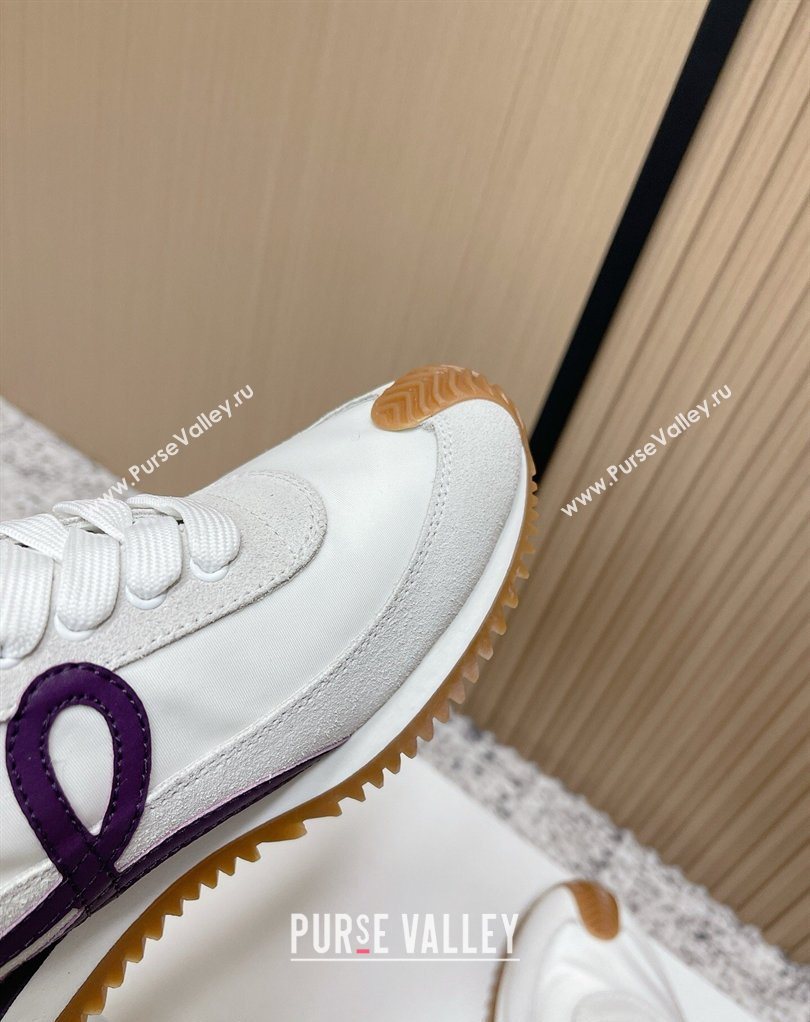 Loewe Flow Runner Sneakers in Nylon and Suede White/Purple 2026 0226 (MD-260226052)