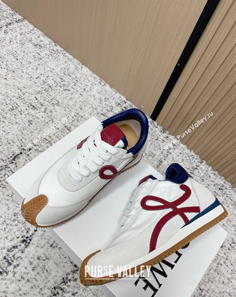 Loewe Flow Runner Sneakers in Nylon and Suede White/Blue 44 2026 0226 (MD-260226054)