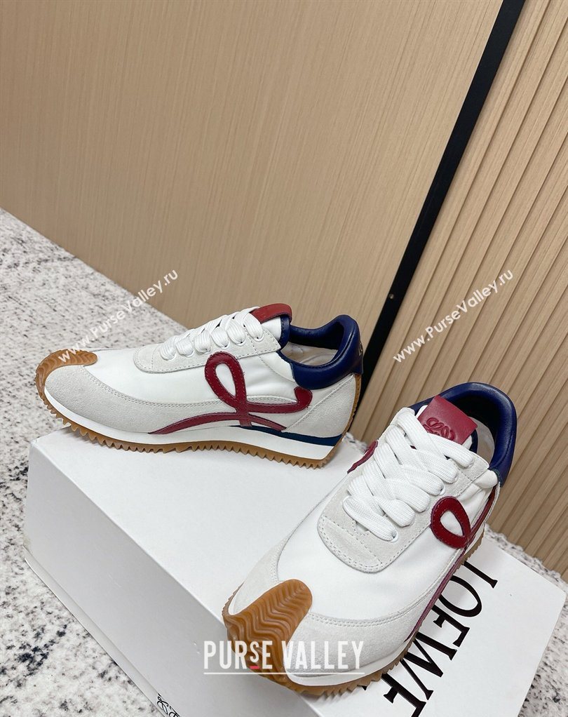Loewe Flow Runner Sneakers in Nylon and Suede White/Blue 44 2026 0226 (MD-260226054)