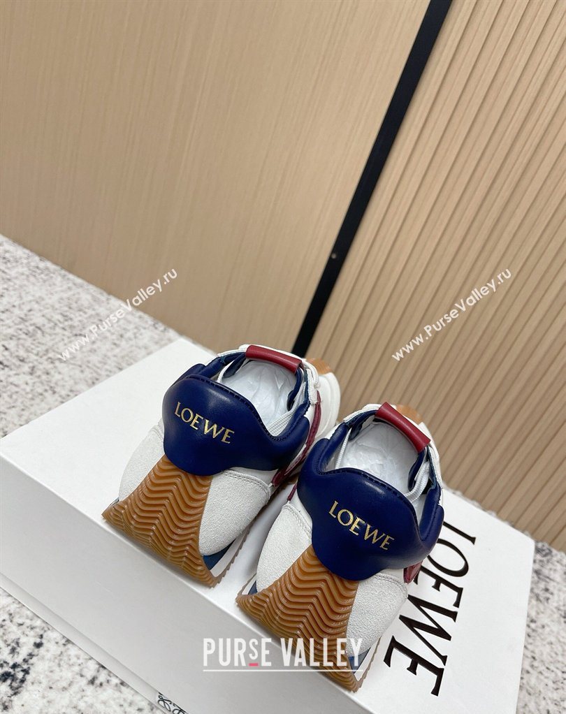 Loewe Flow Runner Sneakers in Nylon and Suede White/Blue 44 2026 0226 (MD-260226054)
