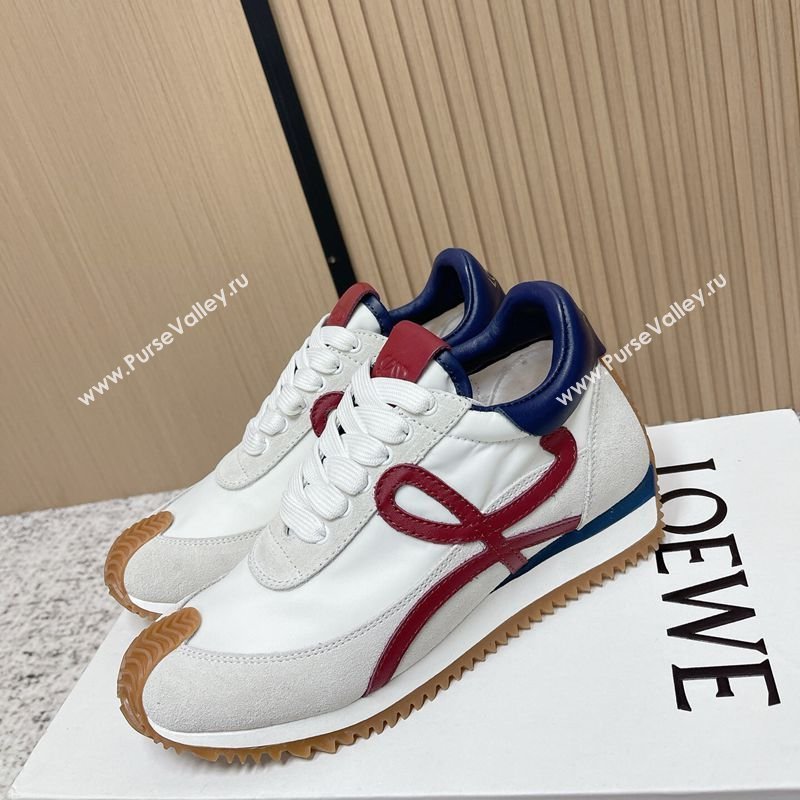 Loewe Flow Runner Sneakers in Nylon and Suede White/Blue 44 2026 0226 (MD-260226054)