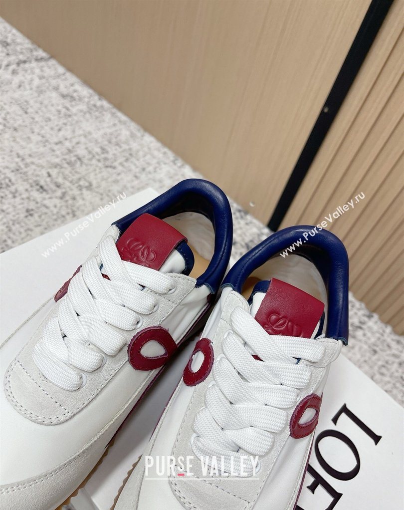 Loewe Flow Runner Sneakers in Nylon and Suede White/Blue 44 2026 0226 (MD-260226054)