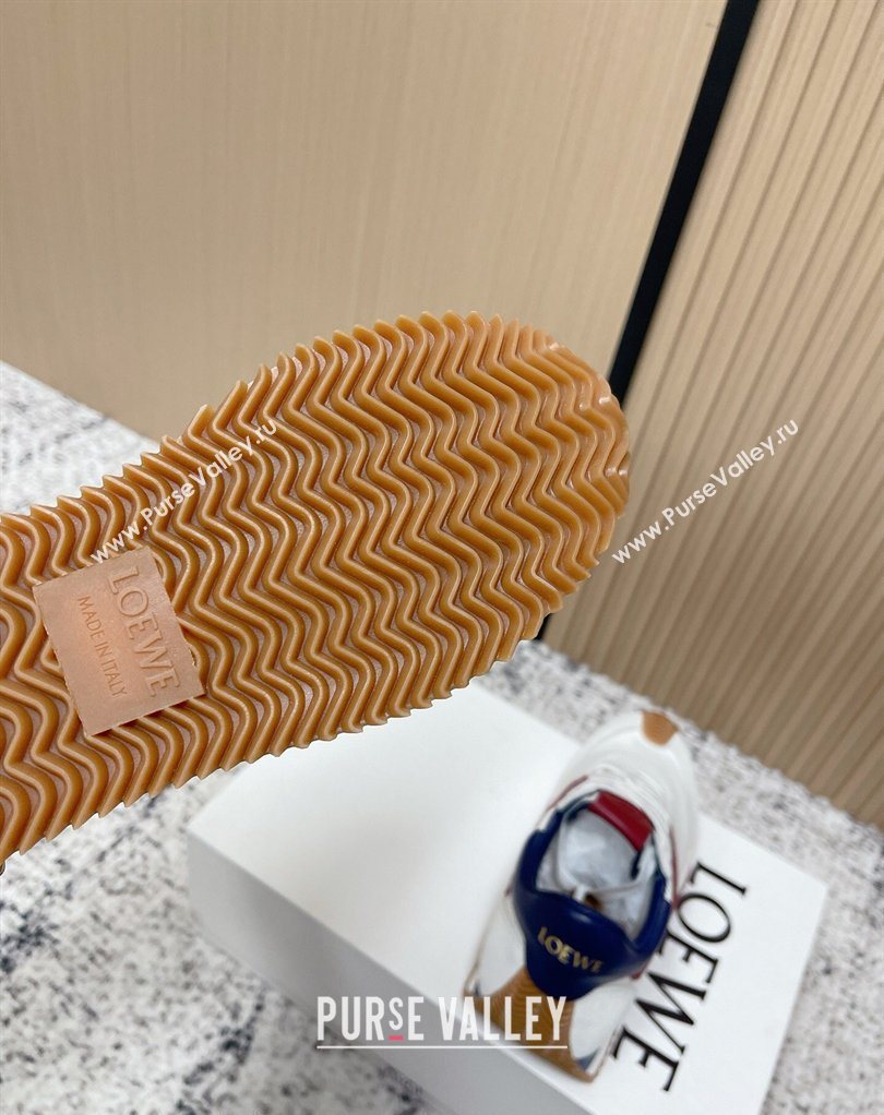 Loewe Flow Runner Sneakers in Nylon and Suede White/Blue 44 2026 0226 (MD-260226054)