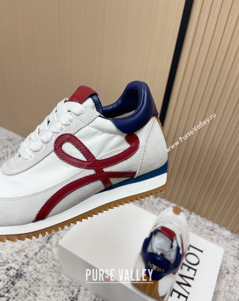 Loewe Flow Runner Sneakers in Nylon and Suede White/Blue 44 2026 0226 (MD-260226054)