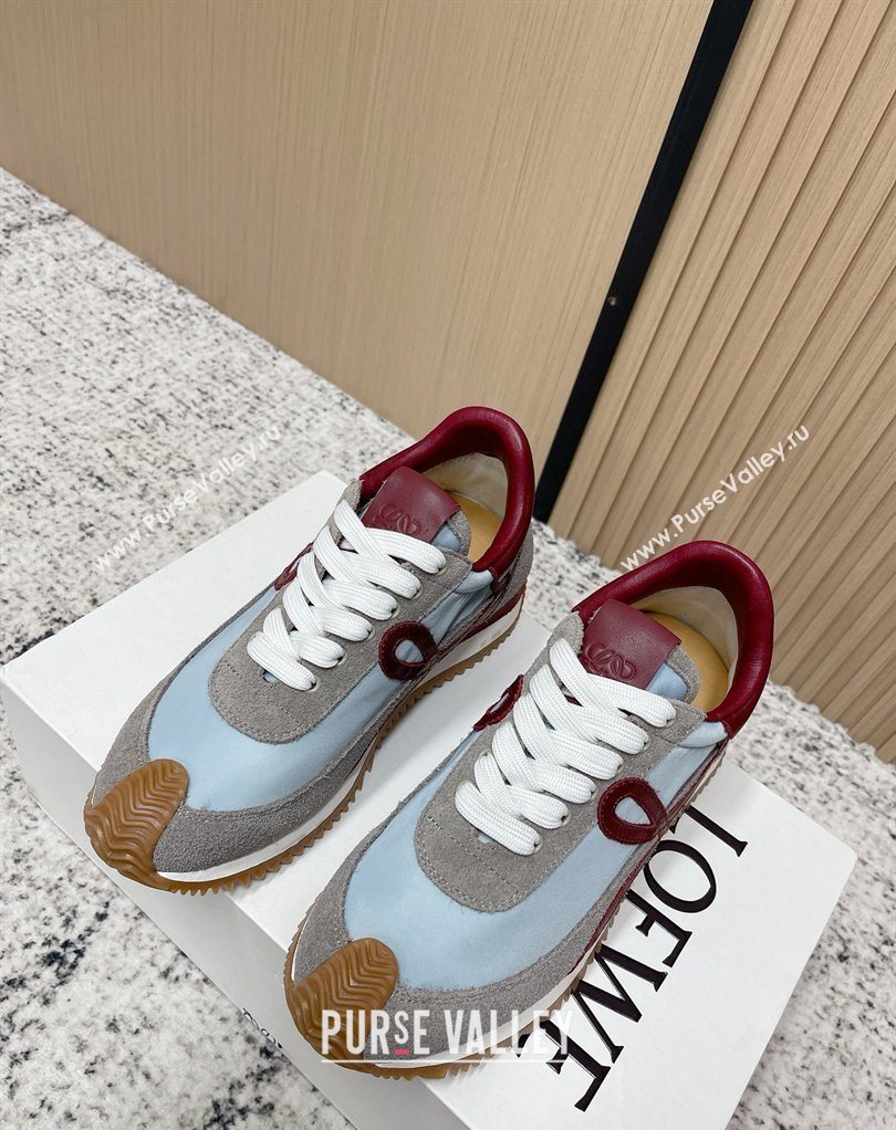 Loewe Flow Runner Sneakers in Nylon and Suede Blue/Grey 45 2026 0226 (MD-260226055)