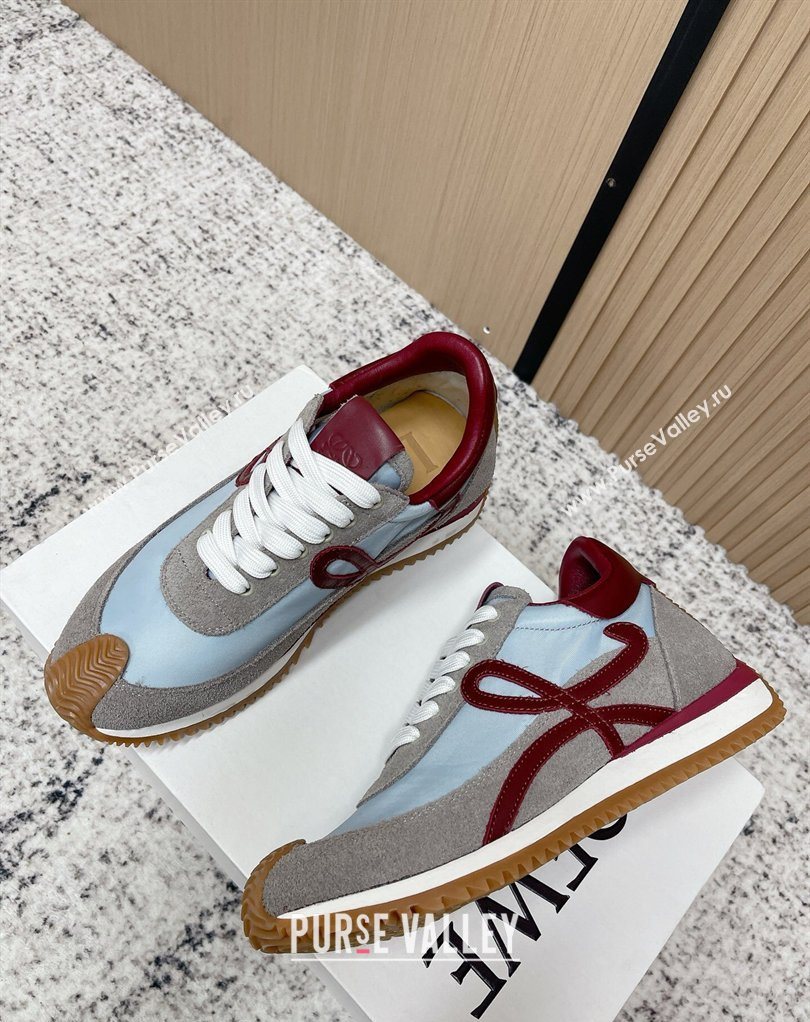 Loewe Flow Runner Sneakers in Nylon and Suede Blue/Grey 45 2026 0226 (MD-260226055)