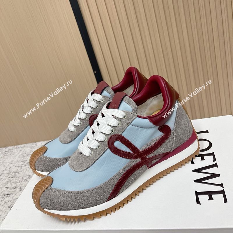 Loewe Flow Runner Sneakers in Nylon and Suede Blue/Grey 45 2026 0226 (MD-260226055)