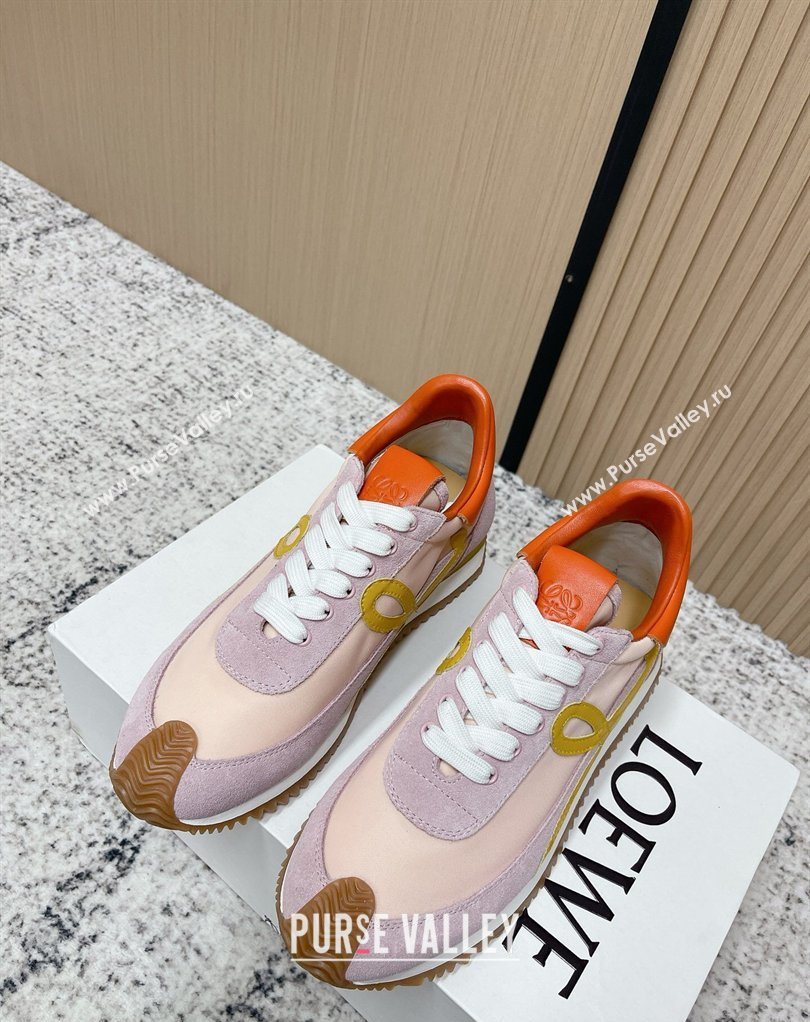 Loewe Flow Runner Sneakers in Nylon and Suede Pink/Purple 2026 0226 (MD-260226057)