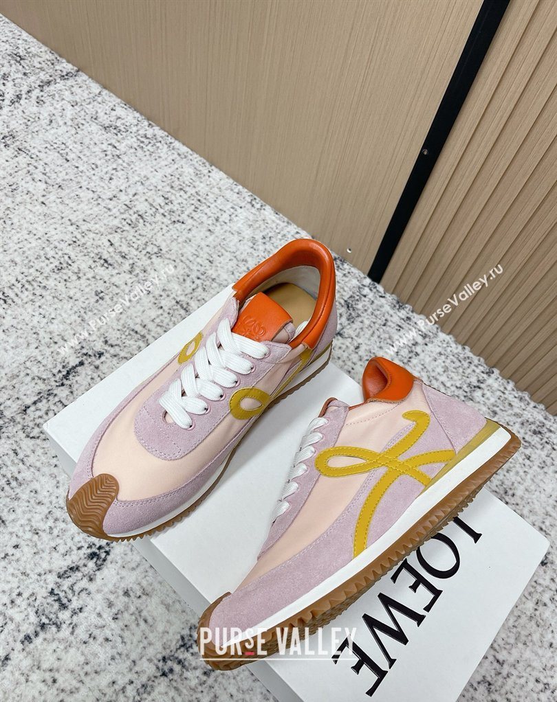 Loewe Flow Runner Sneakers in Nylon and Suede Pink/Purple 2026 0226 (MD-260226057)