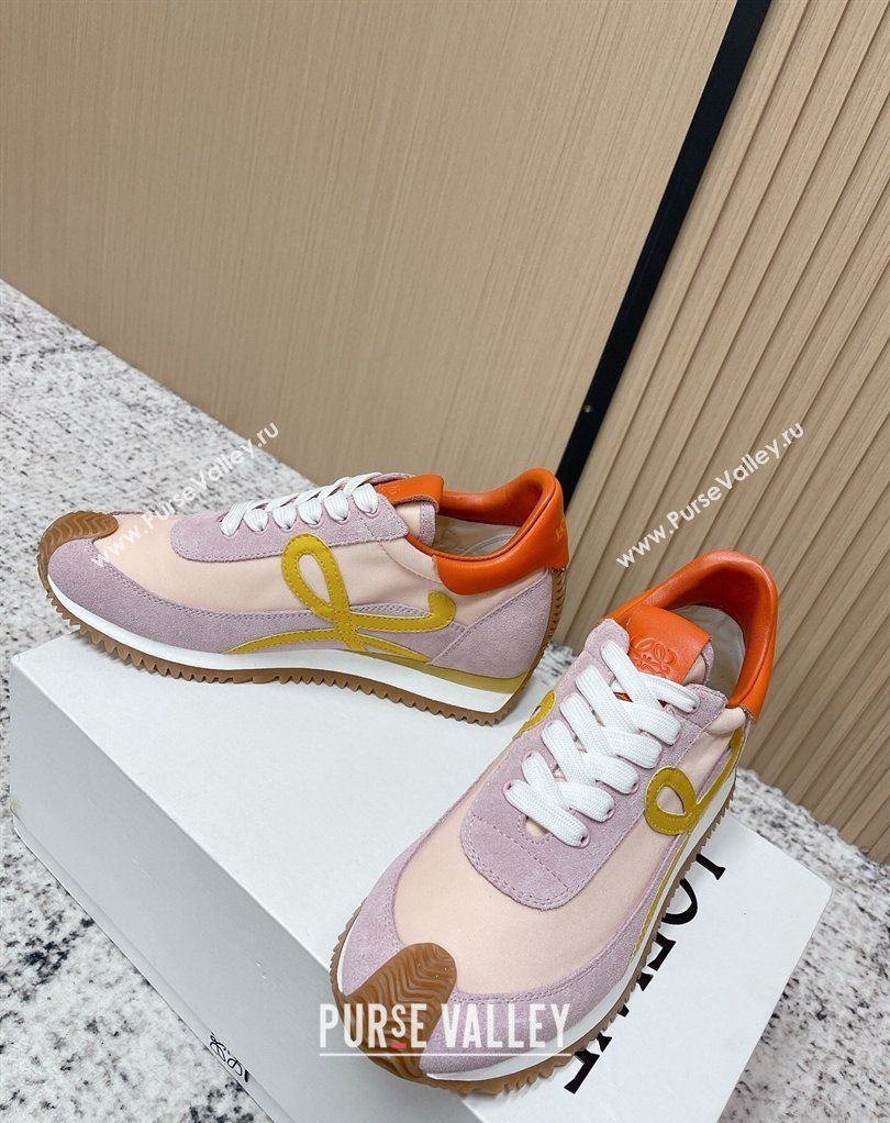 Loewe Flow Runner Sneakers in Nylon and Suede Pink/Purple 2026 0226 (MD-260226057)