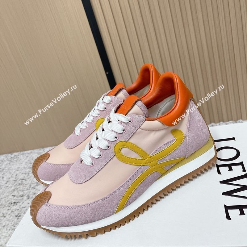 Loewe Flow Runner Sneakers in Nylon and Suede Pink/Purple 2026 0226 (MD-260226057)