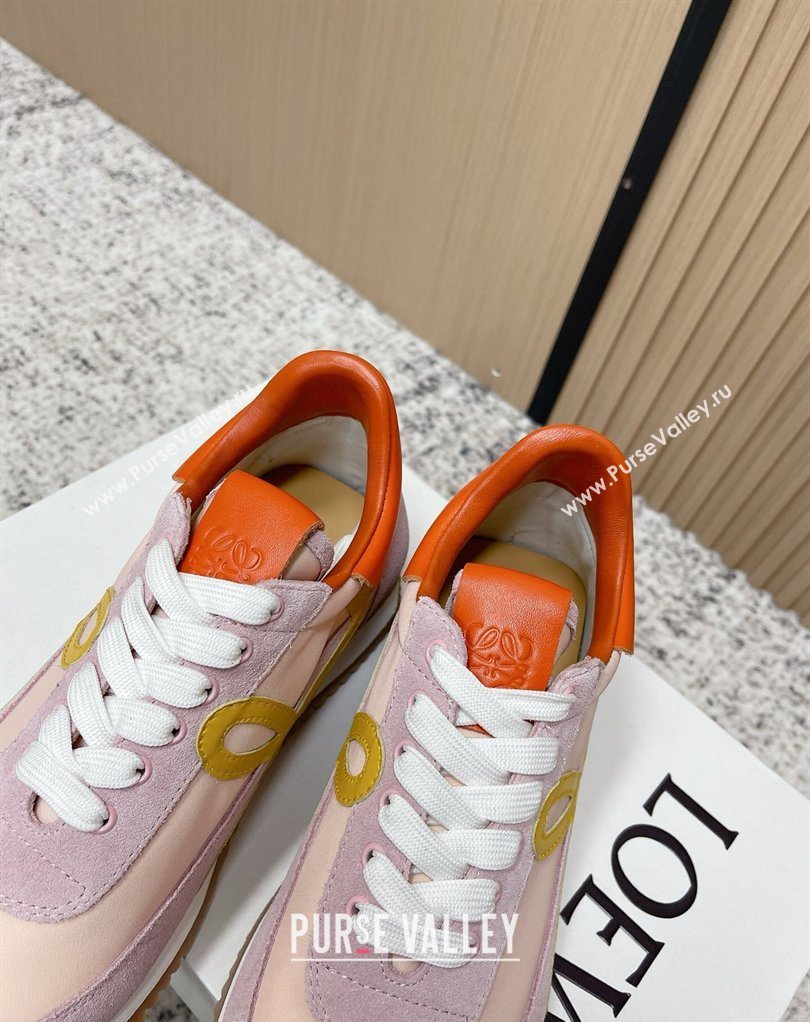 Loewe Flow Runner Sneakers in Nylon and Suede Pink/Purple 2026 0226 (MD-260226057)