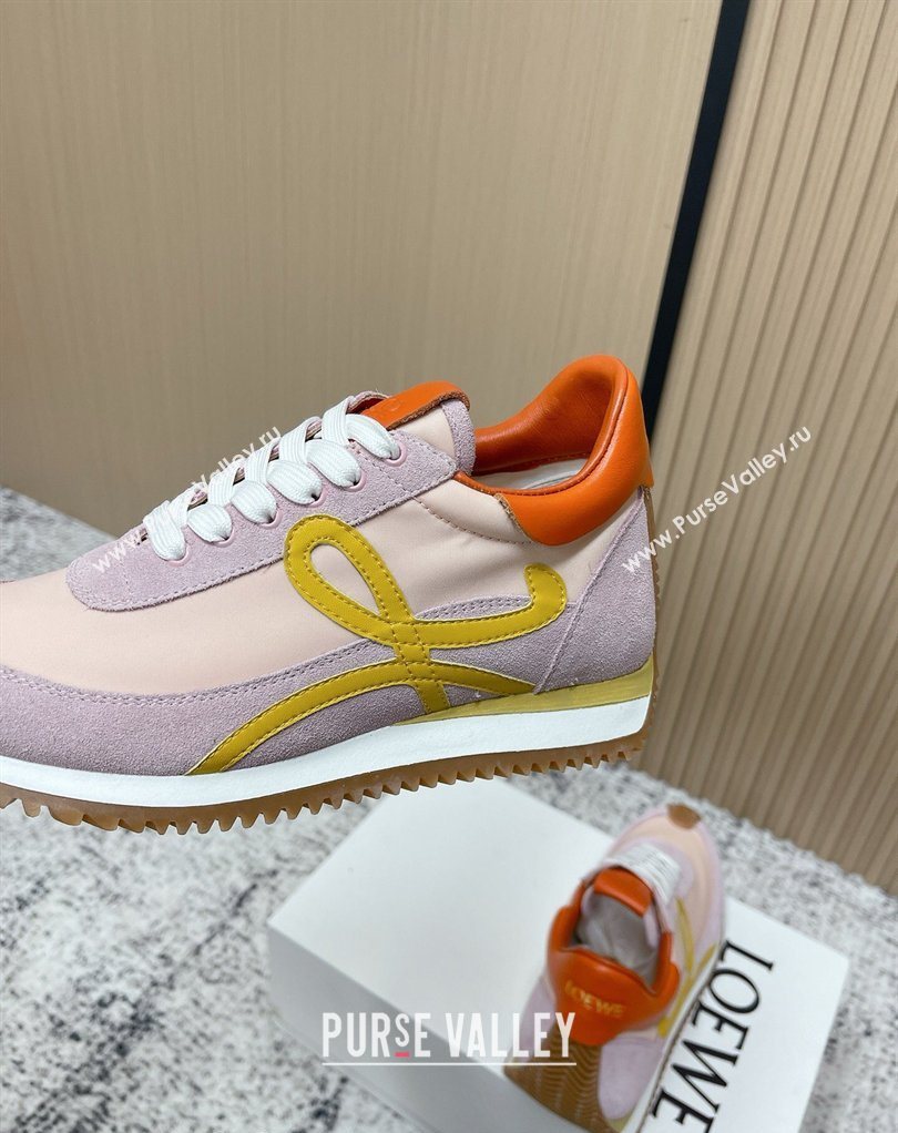Loewe Flow Runner Sneakers in Nylon and Suede Pink/Purple 2026 0226 (MD-260226057)