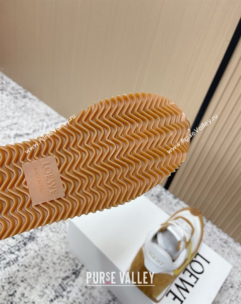 Loewe Flow Runner Sneakers in Nylon and Suede White/Brown 49 2026 0226 (MD-260226059)