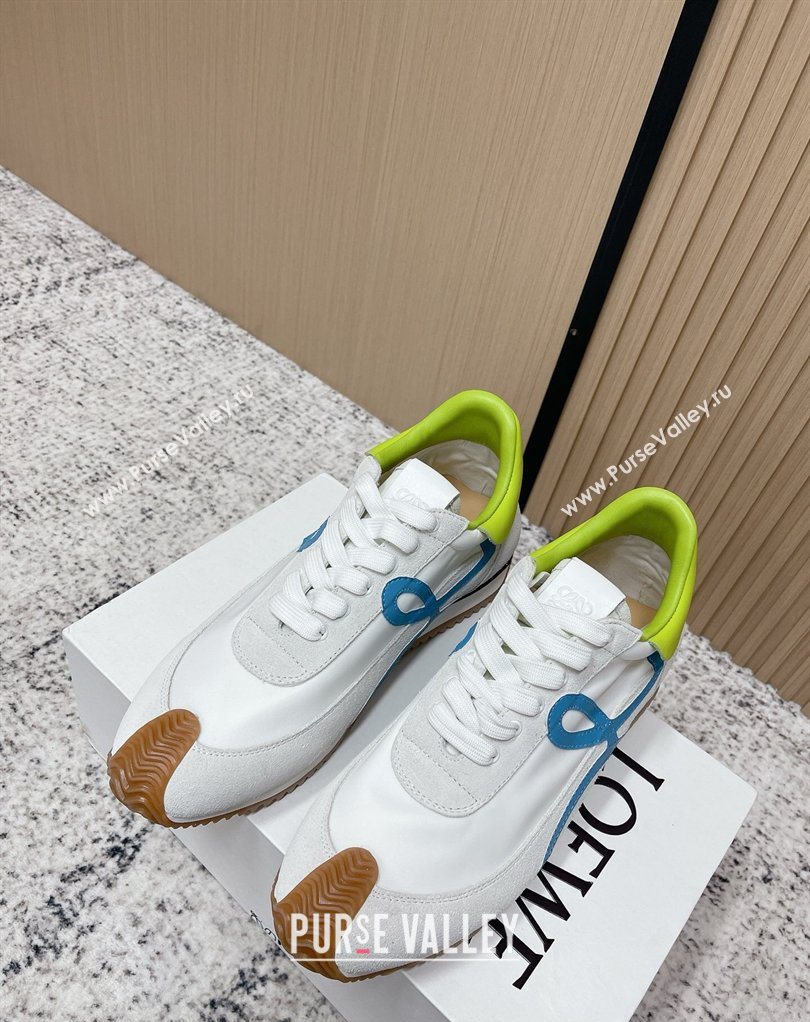 Loewe Flow Runner Sneakers in Nylon and Suede White 56 2026 0226 (MD-260226066)