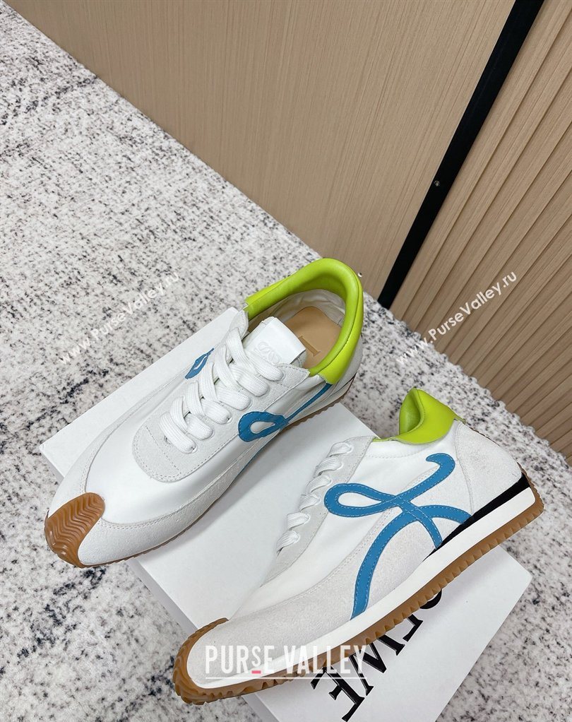 Loewe Flow Runner Sneakers in Nylon and Suede White 56 2026 0226 (MD-260226066)