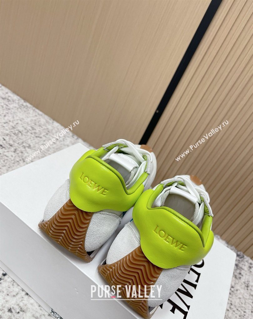Loewe Flow Runner Sneakers in Nylon and Suede White 56 2026 0226 (MD-260226066)