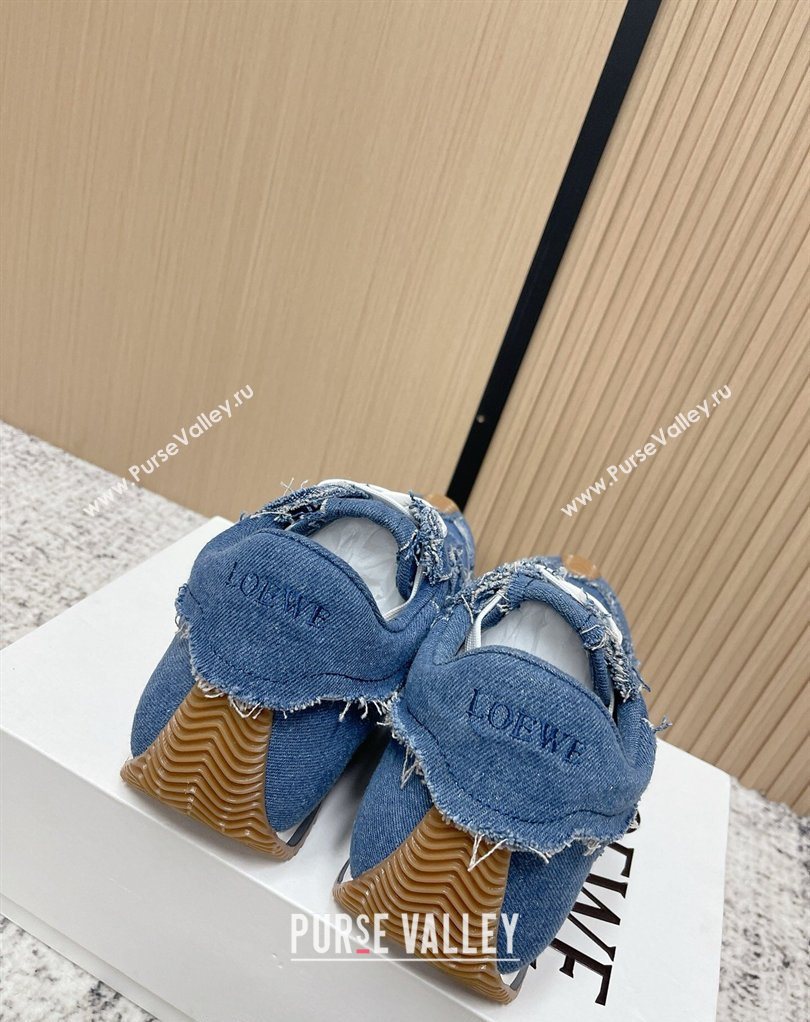 Loewe Flow Runner Sneakers in Denim with Bow Blue 2026 0226 (MD-260226069)