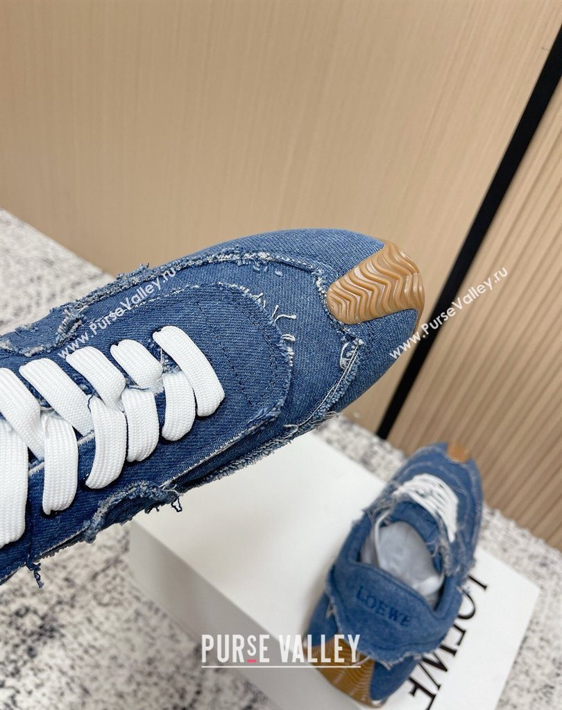 Loewe Flow Runner Sneakers in Denim with Bow Blue 2026 0226 (MD-260226069)