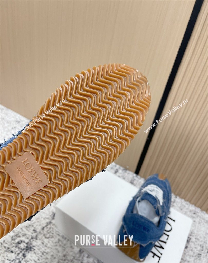 Loewe Flow Runner Sneakers in Denim with Bow Blue 2026 0226 (MD-260226069)