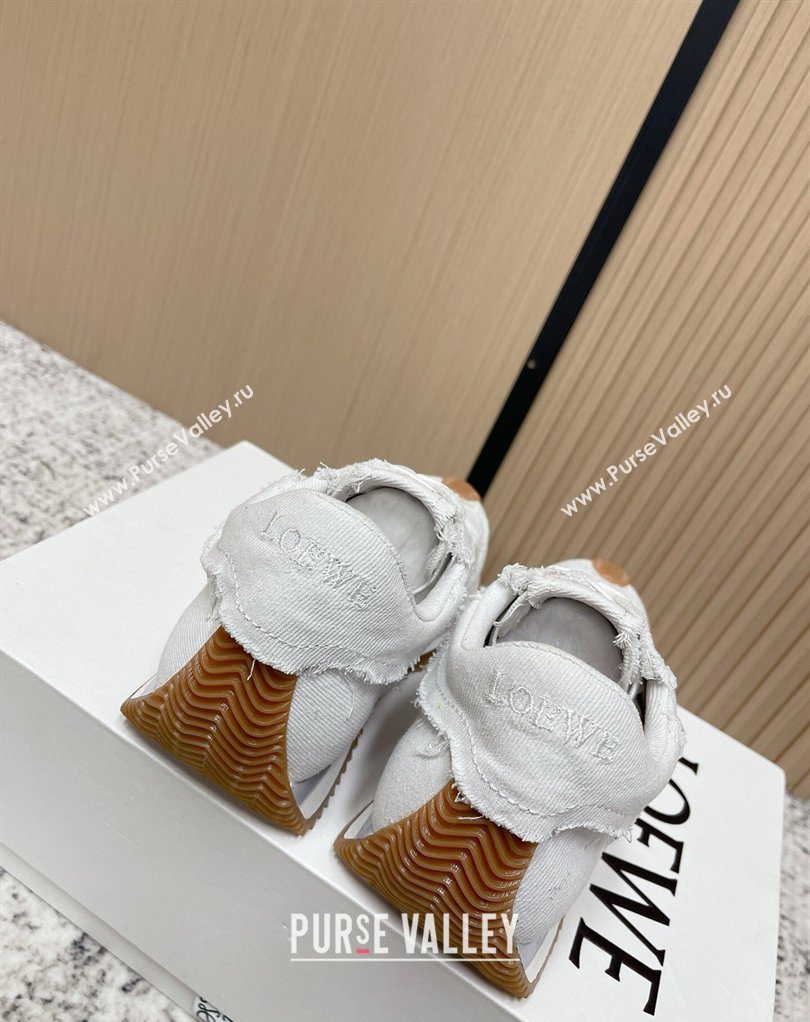 Loewe Flow Runner Sneakers in Denim with Bow White 2026 0226 (MD-260226070)