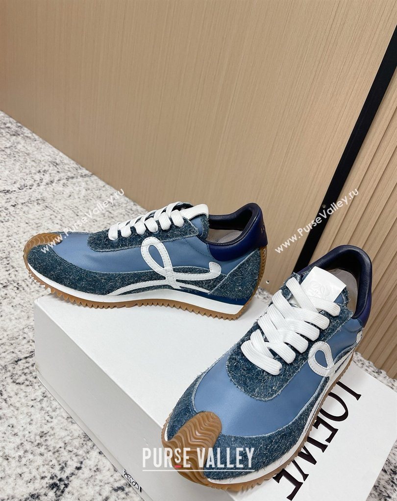 Loewe Flow Runner Sneakers in Nylon and Felt Blue 2026 0226 (MD-260226072)