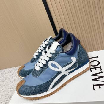 Loewe Flow Runner Sneakers in Nylon and Felt Blue 2026 0226 (MD-260226072)