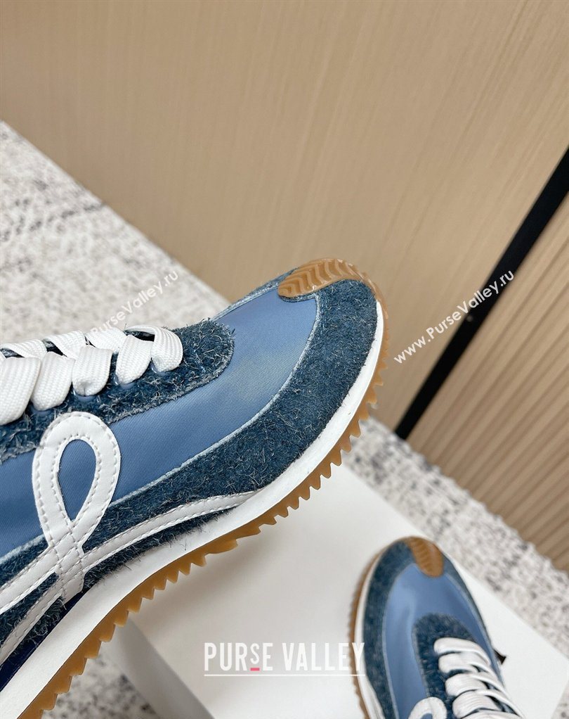 Loewe Flow Runner Sneakers in Nylon and Felt Blue 2026 0226 (MD-260226072)