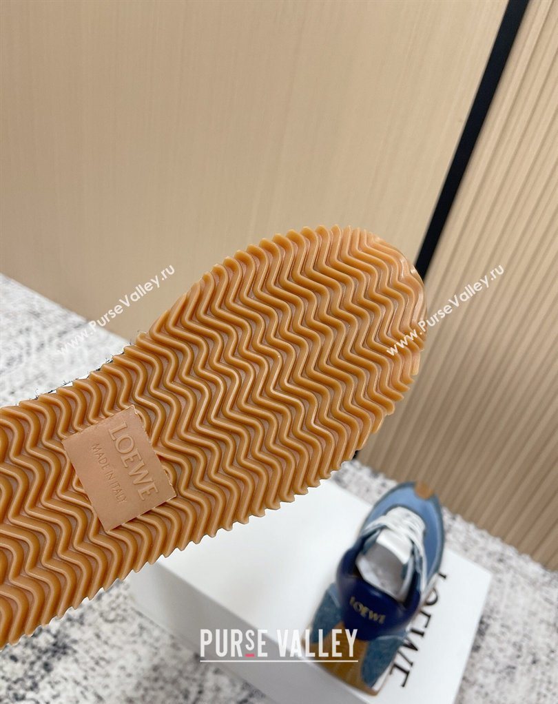 Loewe Flow Runner Sneakers in Nylon and Felt Blue 2026 0226 (MD-260226072)