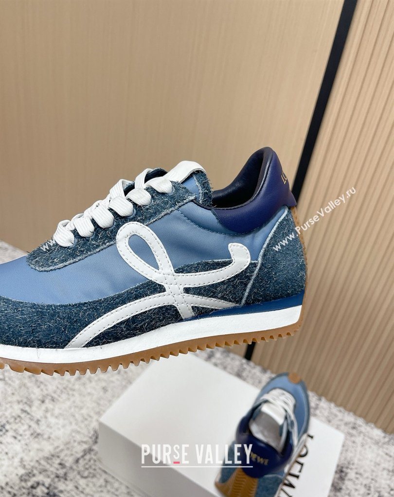 Loewe Flow Runner Sneakers in Nylon and Felt Blue 2026 0226 (MD-260226072)