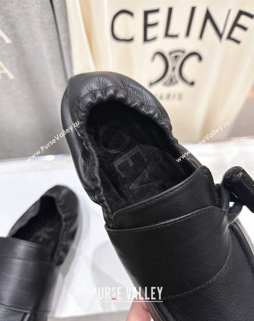 Loewe Toggle Loafers in Shiny Smooth Calfskin Leather Black 2026 (MD-260226009)