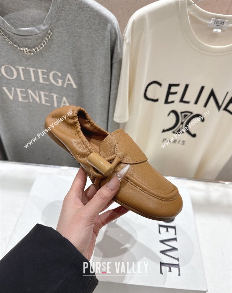 Loewe Toggle Loafers in Shiny Smooth Calfskin Leather Oak Brown 2026 (MD-260226010)