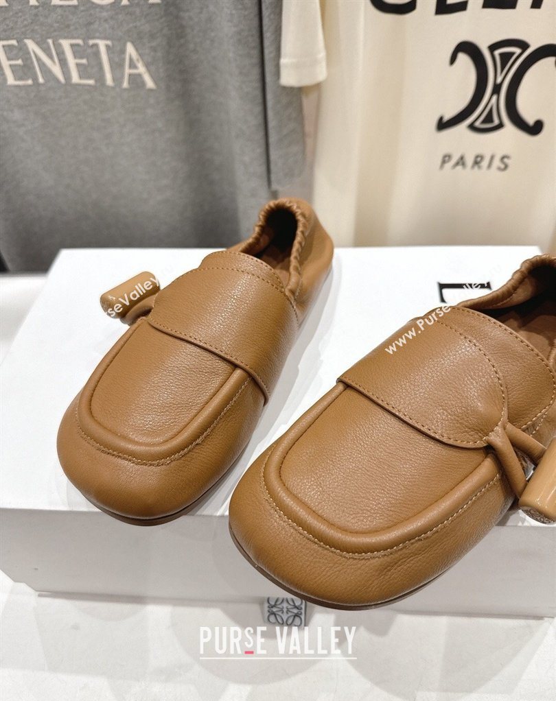 Loewe Toggle Loafers in Shiny Smooth Calfskin Leather Oak Brown 2026 (MD-260226010)