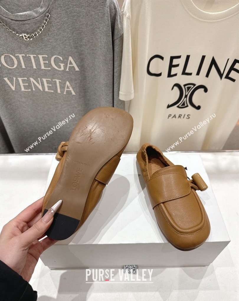 Loewe Toggle Loafers in Shiny Smooth Calfskin Leather Oak Brown 2026 (MD-260226010)