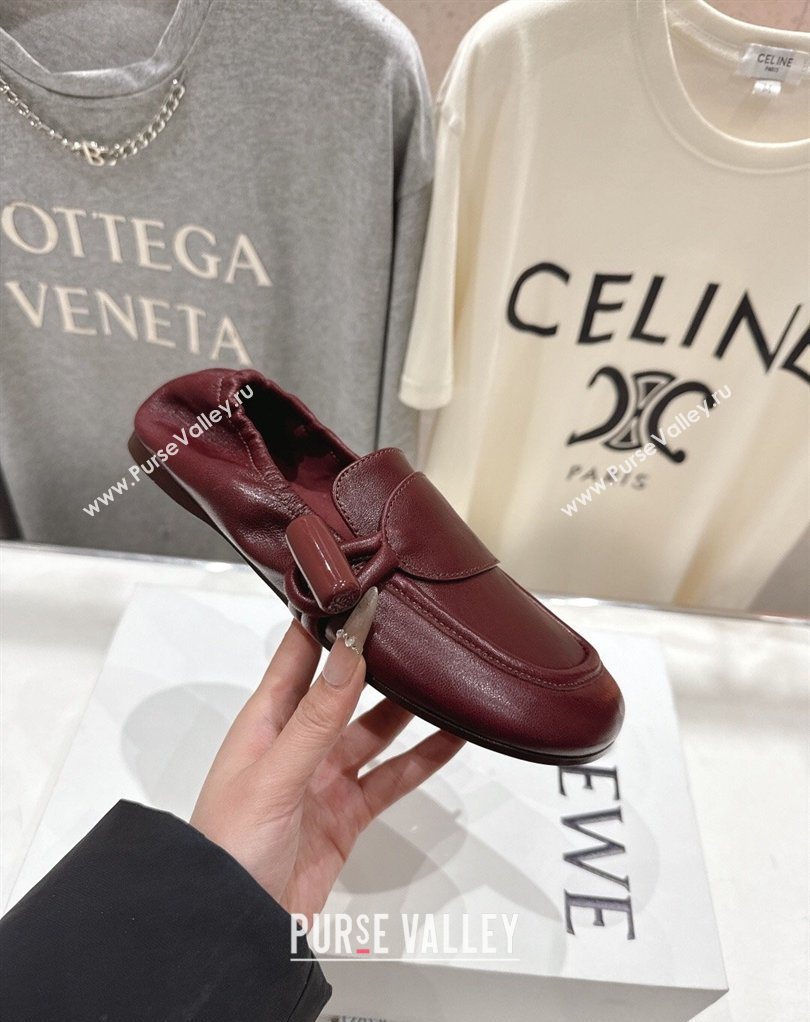 Loewe Toggle Loafers in Shiny Smooth Calfskin Leather Burnt Red 2026 (MD-260226011)