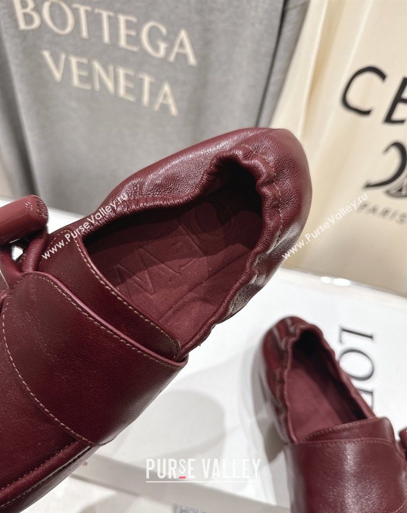 Loewe Toggle Loafers in Shiny Smooth Calfskin Leather Burnt Red 2026 (MD-260226011)