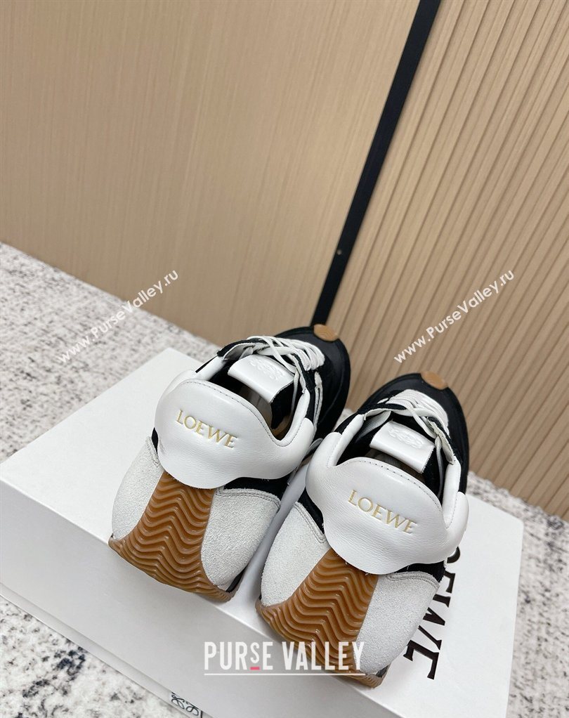 Loewe Flow Runner Sneakers in Nylon and Suede Black/White 8 2026 0226 (MD-260226018)