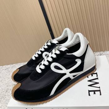 Loewe Flow Runner Sneakers in Nylon and Suede Black/White 8 2026 0226 (MD-260226018)