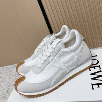 Loewe Flow Runner Sneakers in Nylon and Suede White/Grey 1 2026 0226 (MD-260226012)