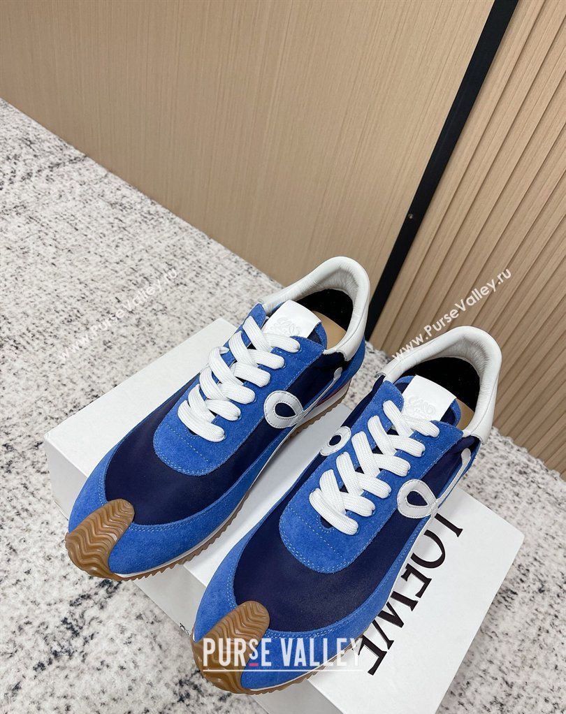 Loewe Flow Runner Sneakers in Nylon and Suede Blue 09 2026 0226 (MD-260226019)