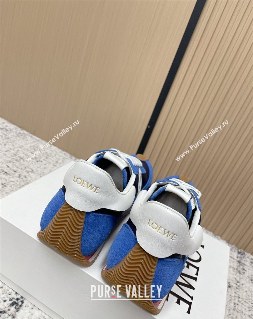 Loewe Flow Runner Sneakers in Nylon and Suede Blue 09 2026 0226 (MD-260226019)