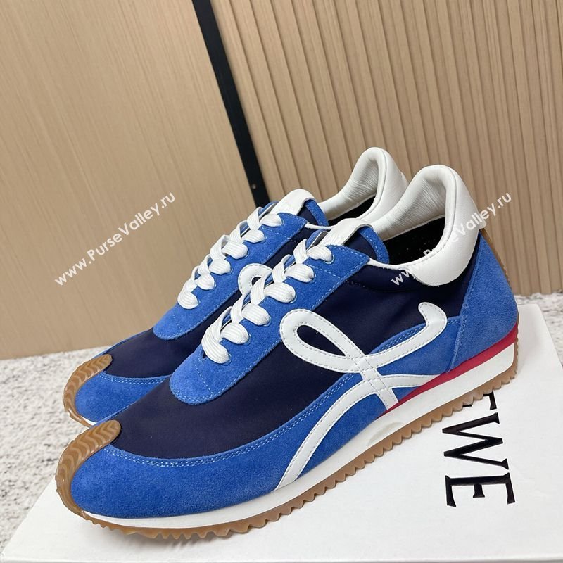 Loewe Flow Runner Sneakers in Nylon and Suede Blue 09 2026 0226 (MD-260226019)