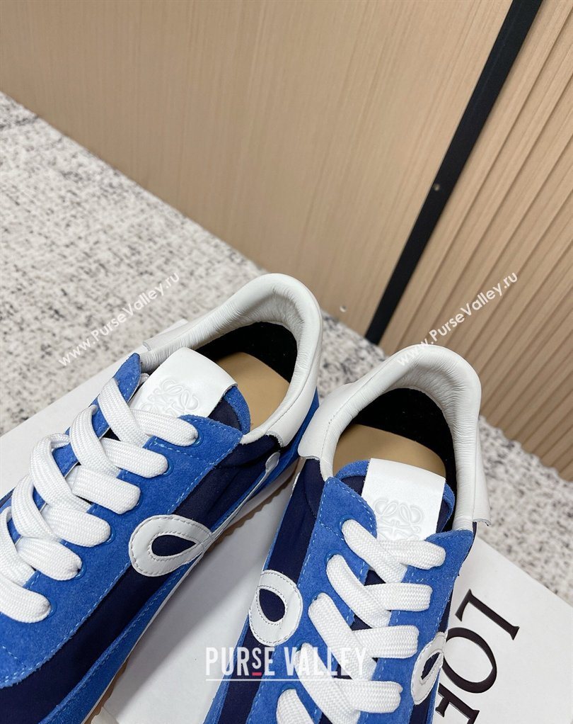Loewe Flow Runner Sneakers in Nylon and Suede Blue 09 2026 0226 (MD-260226019)